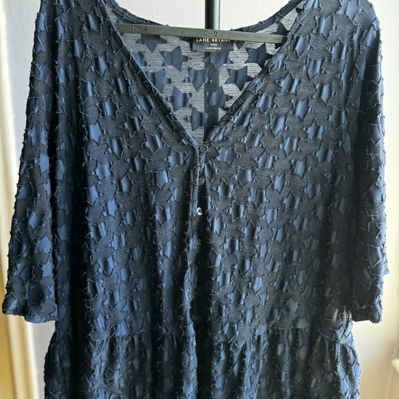 Lane Bryant Tops | Lane Bryant Textured Star
Peplum Button Front Top - Picture 3 of 3